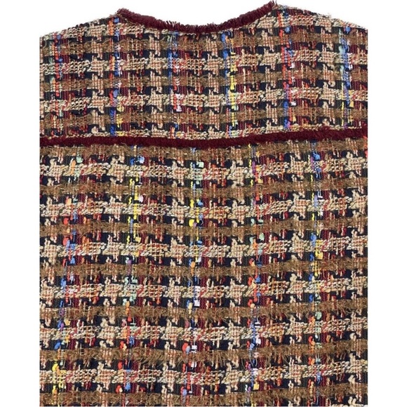 Anthropologie Ett:twa Harlequin Longline Tweed Blazer Size Small Wool Blend - Picture 6 of 13